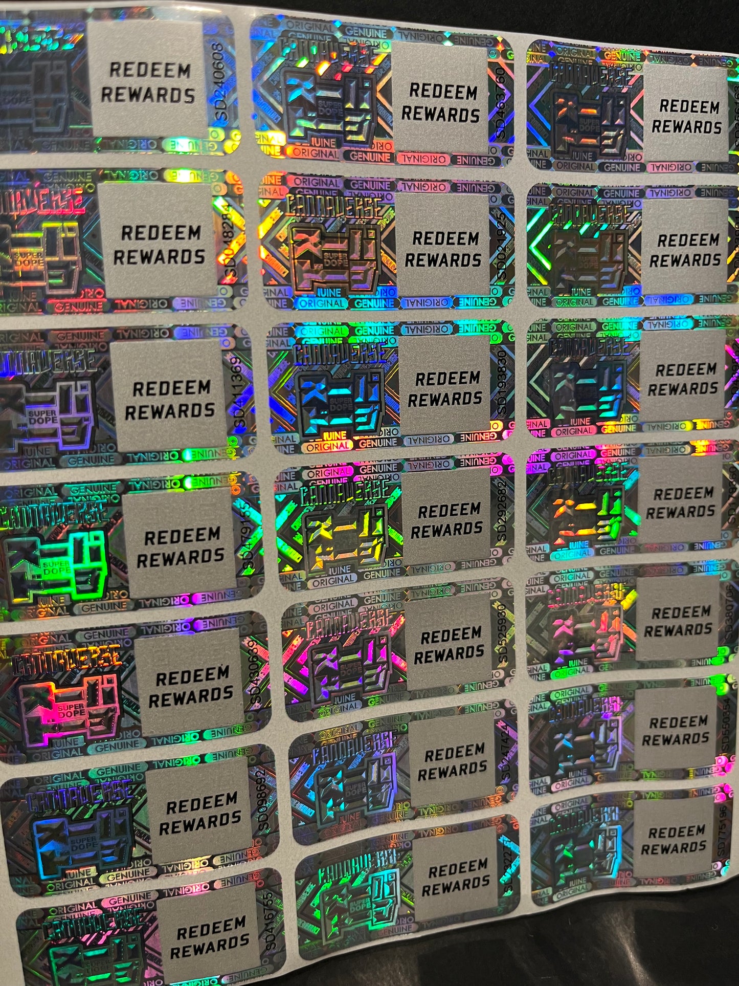 Super Dope Hologramm Sticker Sheet 21 stk